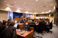 Courtroom 1 in session. View from the defence side.